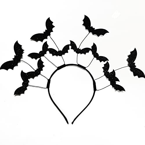 ujktvba Bat Headband 12 Bats Headband Glitter Head Bopper for Party Supplies Halloween Costume Cosplay Accessories Hallowe...