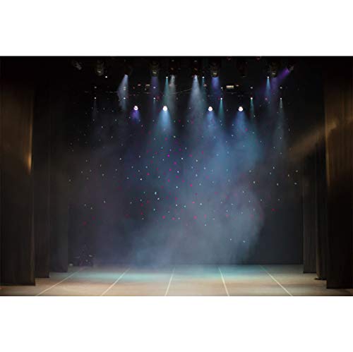 Leyiyi 5x4ft Spotlight Stage Photography Backdrop Music Party Concert Live Background Club Bar Night Scenic Dance Show Kid...