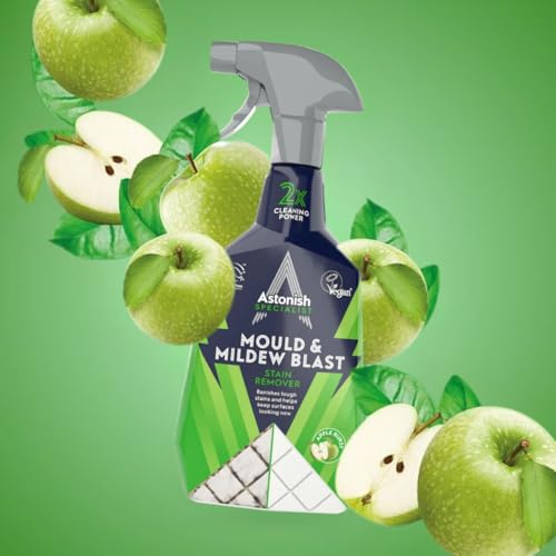 Astonish Apple Burst Household Cleaner - Shower Curtain, Shower Door, Bathroom Tiles - Hard Water Stains, Rust & Calcium Bathroom Cleaner - No Scrub, Cruelty Free Cleaning Supplies, 750ml Bottle