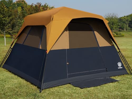 EVER ADVANCED 6 Person Camping Tent, Blackout Design Tent for Camping Instant Cabin Tents for Family with Rainfly, 60s Eas...