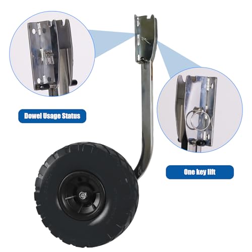BRIS Stainless Steel Boat Transom Launching Wheel for Inflatable Boat