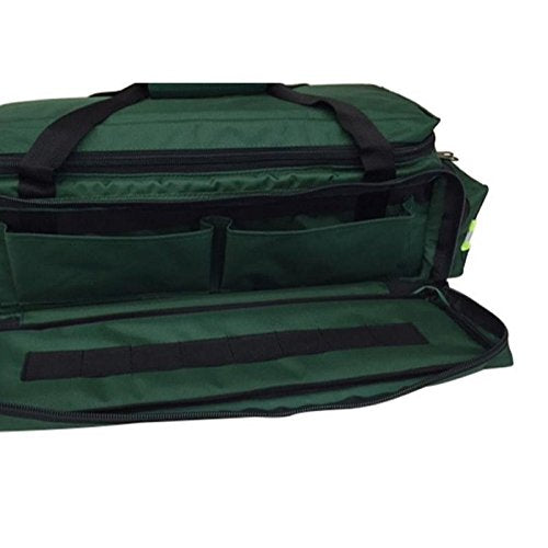 LINE2design First Responder EMS Oxygen Bag EMS Supplies - Standard O2 Medical Bag with Multiple Compartments & Shoulder Strap – Green