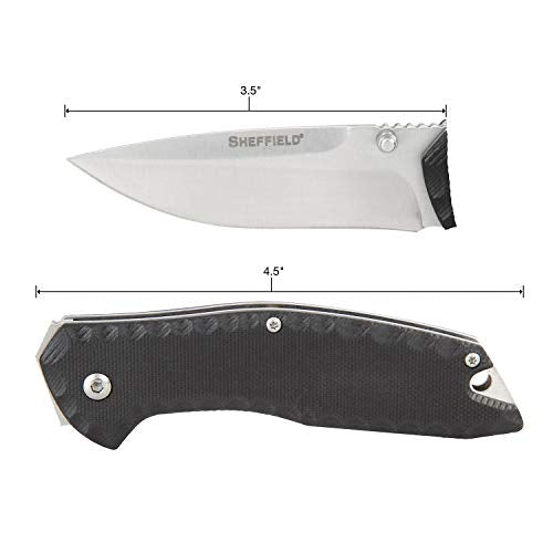 Sheffield 12166 Shiloh Assisted Open Knife, 3.5 Inch Blade Tactical Knife, EDC Knife for Survival Gear, Tactical Gear, Sel...
