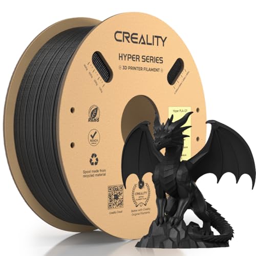 Creality Hyper PLA-CF Filament 1KG Black, Carbon Fiber Filament, 3D Printer Filament 1.75mm High Speed 50-300mm/s High Str...