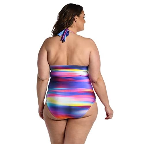 La Blanca Women's V-Neck Halter Tankini Swimsuit Top