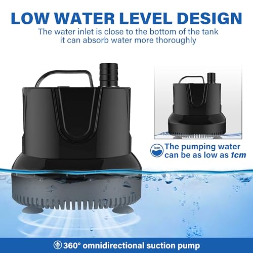 Simple Deluxe 1056GPH Submersible Water Fountain Pump, (4000L/H, 85W) Quick Water Change Aquarium Pump, 13ft High Lift, fo...