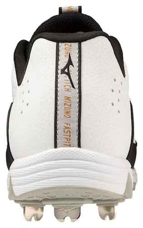 Mizuno Women's 9-Spike Swift 8 Low Metal Softball Cleat, White-Black, 11.5