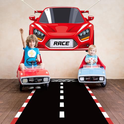 Race Car Birthday Party Decorations Hot Car Party Backdrop Racing Themed Photo Booth Props Race Cars Hanging Banner Backgr...