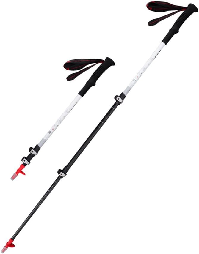 Carbon Fiber Trekking Poles, Ultra Lightweight Collapsible Hiking Poles with Quick Adjustable Flip Lock & EVA Non-Slip Handle