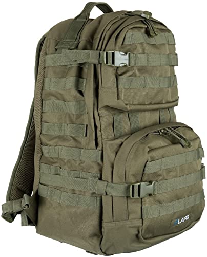 LA Police Gear LAPG 72-Hour Tactical Survival Backpack, Durable MOLLE Bug Out Bag for Hiking, Hunting & Adventures, OD Green
