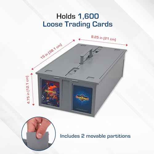 BCW Collectible Card Bin ? (2-Pack, Gray) | Holds up to 1600 Cards | Plastic Storage Box for Pok?mon, MTG & Sports Cards