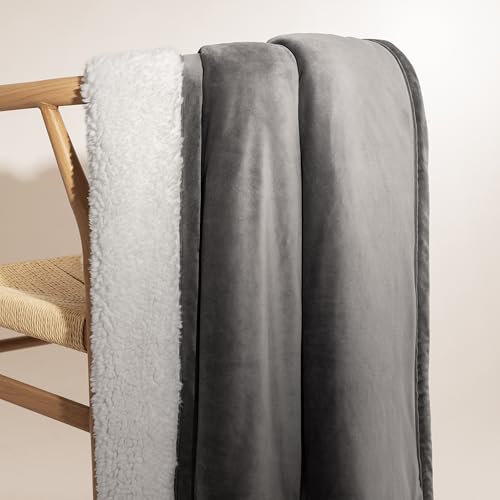 UGG Bliss Throw Blanket Plush Soft Fleece Fluffy Blankets for Bed or Couch Oversized Warm Reversible Machine Washable Medi...