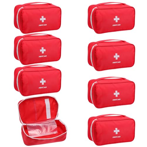 8 Pack Empty First Aid Bag, Emergency Bag Empty, First Aid Case, Portable Medical Storage Pouch for Camping Hiking Travel ...