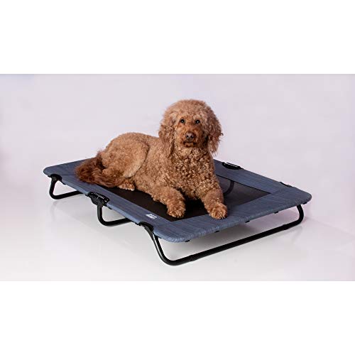 Pet Gear Lifestyle Pet Cot Elevated Bed, No Assembly Required, Premium Tear Resistant Cooling Mesh, Indoor & Outdoor, Ligh...