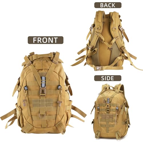 aiGear Tactical Backpack for Men, 25L Military Backpack, 3-Day Bug Out Bag for Camping Hiking Hunting with Molle System Ar...