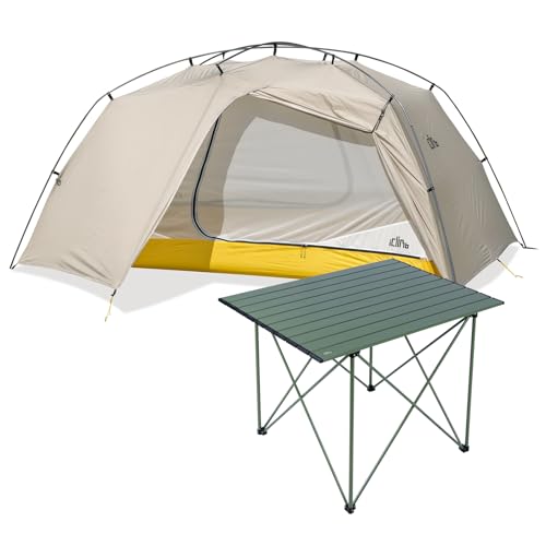 iClimb 1 Light Folding Table and 1 Ultralight 3 Season Tent, Ultralight Compact for Adults Outdoor Camping Backpacking Hiking