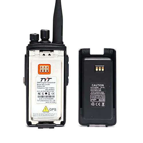 TYT MD-UV390 Dual Band VHF UHF DMR Radio GPS Waterproof Dustproof IP67 Walkie Talkie w/Cable