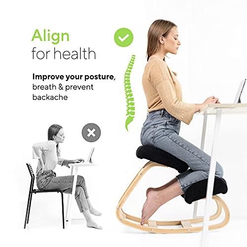 Luxton Home Ergonomic Kneeling Chair with Extra Padding - Posture Support Comfortable Desk Chair - Angled Rocking Stool & ...