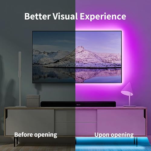 KSIPZE LED Lights for TV, 16.5ft TV led Backlight for 45-75 Inch TVs RGB TV Backlight Behind Music Sync Smart APP & Button...