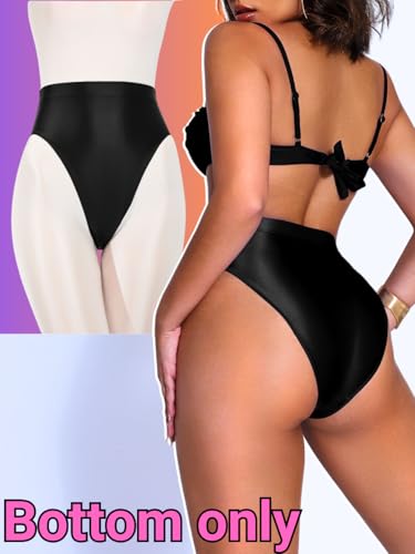 Kaei&Shi High Waisted Rave Bottom,High Cut Brazilian Cheeky Panties,Tummy Control Underwear Festival Shorts