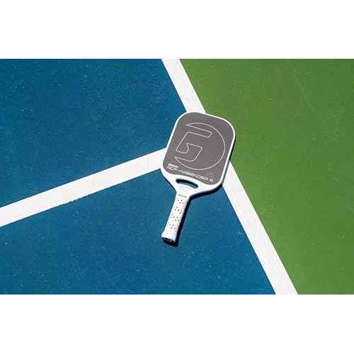 GAMMA RCF Airbender Pickleball Paddle, Raw Carbon Fiber, Customizable Handle Weight System & Aerodynamic Open Throat w/Shock Absorbing Gel Insert, 22mm,16mm, 13mm, & 10mm