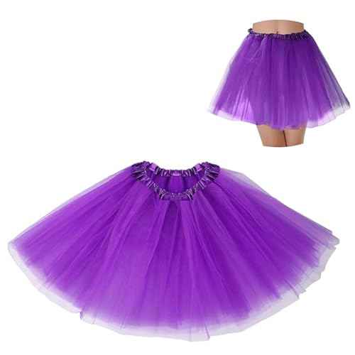 TANTAKO 5Pcs Purple Costume Accessories Set with Goggles Purple Beanie Tutu Suspenders and Three Fingered Gloves. (With Hair)