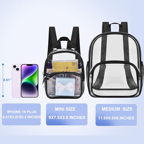 USPECLARE Clear Mini Backpack Stadium Approved for Little Boys & Girls, Transparent Backpack for Concert, Festival, Sport ...
