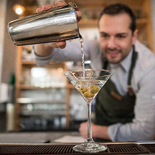 LIVEHITOP Cocktail Shaker Set, Stainless Steel Bartending Kit with 25 oz Martini Shaker, Jigger, Strainer, Mixing Spoon, M...