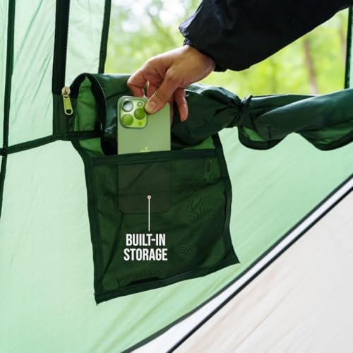 Instant Pop Up Camping Tent for 4-6 People | High-End All-Season Tent with Mesh Windows, Waterproof Rainfly & Tool-Free Se...