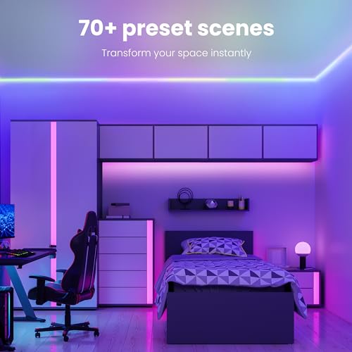 Feit Electric Smart Light Strip 16FT, Ultrathin RGBW Color Chasing LED Light Strip, 2.4GHz Wi-Fi Enabled, Works with Alexa...