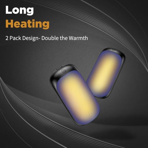 2 Pack Hand Warmers Rechargeable, Portable Electric Hand Warmers Reusable, USB 2 in 1 Handwarmers, Outdoor/Indoor/Warm Gif...