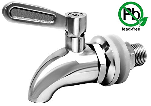 DOZYANT Updated More Durable Beverage Dispenser Replacement Spigot,Stainless Steel Polished Finished, Water Dispenser Repl...