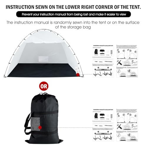 Portable Paint Booth Tent,Siebwin 10(L) x10(W) x6.2(H) ft Spray Paint Tent with Built-in Floor & Mesh Screen & Windproof H...