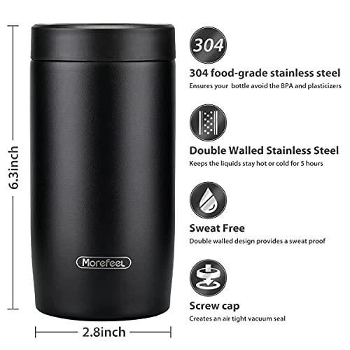 Morefeel 4-in-1 Skinny Can Cooler Double Wall Stainless Steel Insulated Can Holder, Works With 12 Oz Slim Can,Standard Can...