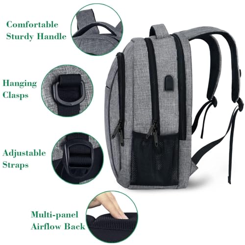 MATEIN Travel Laptop Backpack, Business Anti Theft Slim Sturdy Laptops Backpack with USB Charging Port, Water Resistant Co...