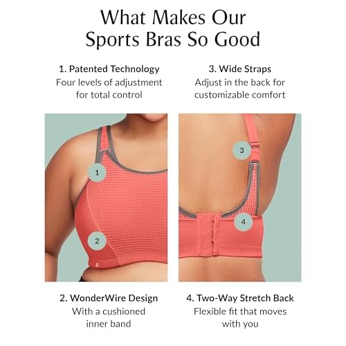 Glamorise Women's Full Figure Elite Performance Adjustable Wonderwire Sport Bra #9167