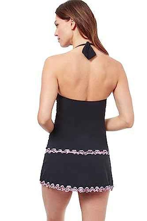 Pretty Wild Solid Halter Tankini Black