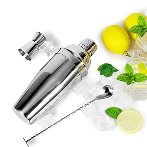 WPHUAW 24oz Cocktail Shaker Bar Set-Professional Margarita Mixer Drink Shaker and Measuring Jigger & Mixing Spoon Set Prof...