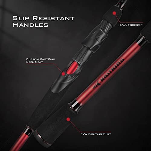 KastKing Royale Advantage Fishing Rod, Spinning Rod & Casting Rod, IM6 Graphite Blanks, 2-Pieces Rods with Extra Tip Secti...