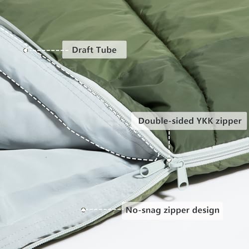 BISINNA Mummy Sleeping Bag for Adults 14-41℉ Cold Weather 3-4 Season Camping Sleeping Bags with Compression Sack for Backp...