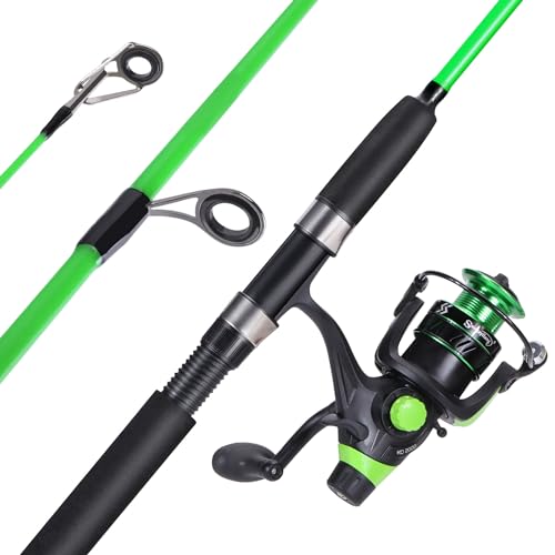 Sougayilang Catfish Fishing Rod and Reel Combo, 2-Piece Spinning Combo, Durable Graphite & Glass Blanks Fishing Pole for C...