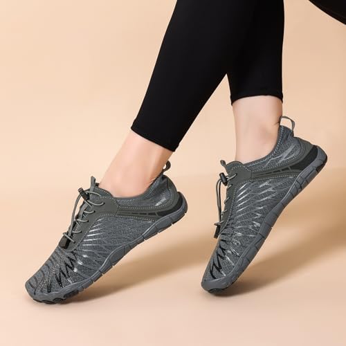 FUNWINK Hike Barefoot Shoes for Womens Men Wide Toe Water Shoes Flexible Lightweight Daily Wear Walking Shoes Unisex,Desig...