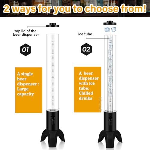 Mumufy 6 Pcs Drink Tower with Ice Cube 3 L/ 101 oz BEER Dispensers for Parties Tabletop Mimosa Tower Margarita Tower for B...