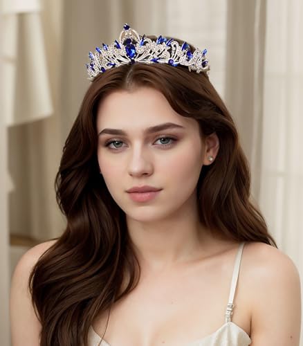 Rannyrena Silver Crystal Tiaras and Crowns for Women Sparkling Rhinestone Queen Crowns Princess Birthday Wedding Bridal Ha...