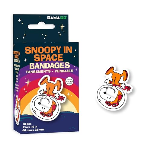 GAMAGO Peanuts Adhesive Bandages - 18 Self-Adhesive Bandages for Kids, Parents & Snoopy Fans, Sterile, Latex-Free, Easily ...