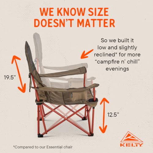 Kelty Lowdown Folding Chair, Camping Seat for Backyard Parties, Soccer Saturdays, Concerts, Beach, Tailgating (Bungee Cord...