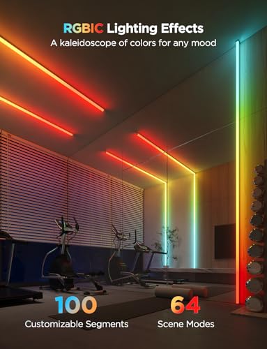 Govee RGBIC LED Strip Lights 32.8ft with Covers, Smart Lights Work with Alexa and Google Assistant, LED Diffuser Channel w...