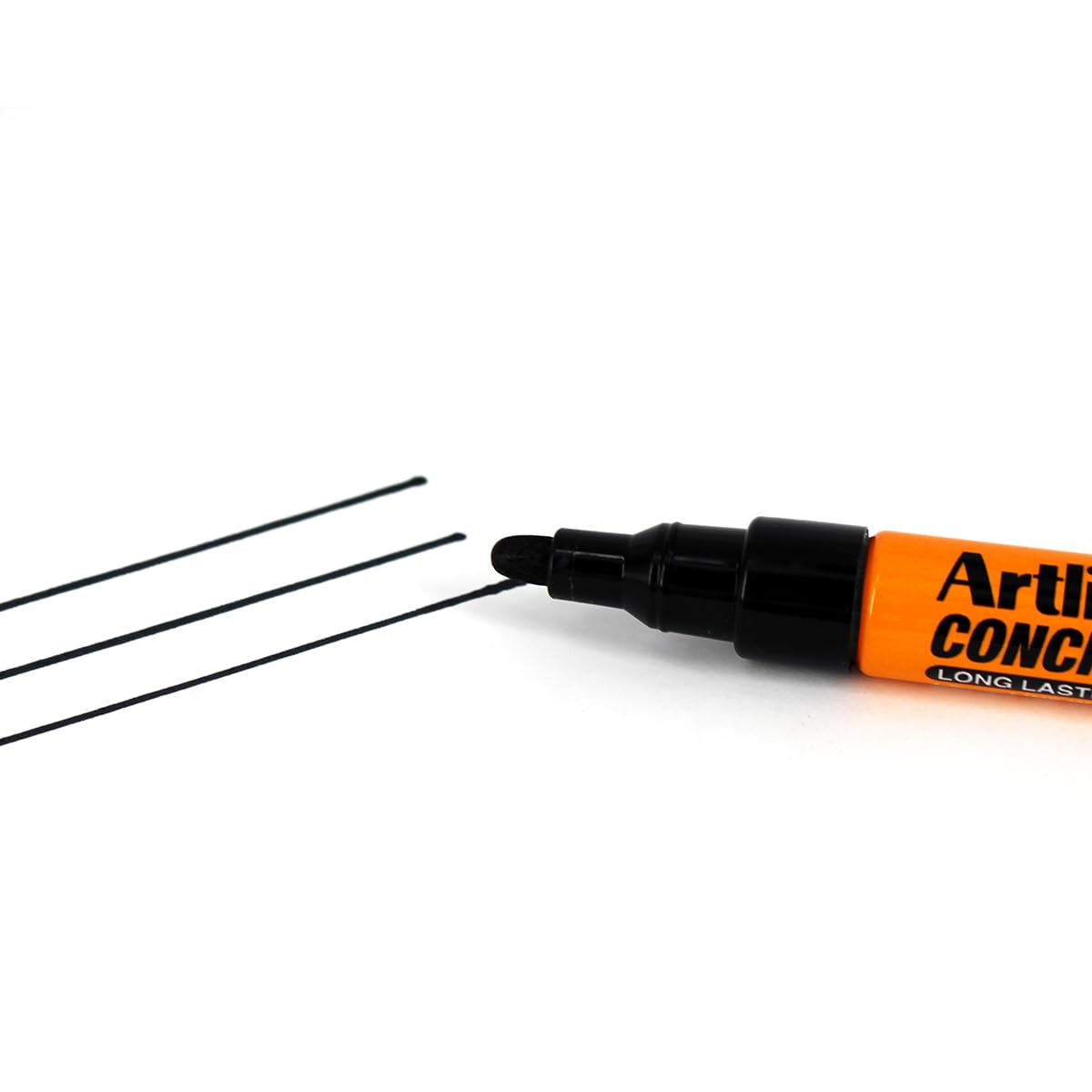 Artline Professional Concrete Permanent Markers with Durable 1.5mm Bullet Tip, Heavy Duty and Ideal for Rough Surfaces, Quick-Dry Ink Construction Markers, and for Parking Lot Marking - Black, 12-Pack