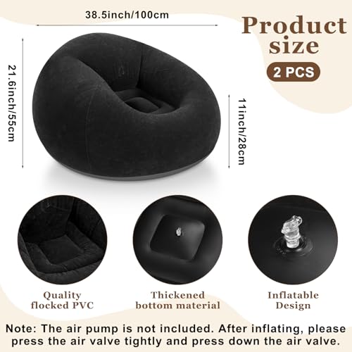 Realspring Inflatable Bean Bag Chairs Outdoor Blow up Camping Chairs Inflatable Lazy Sofa Folding Portable Bean Bag Lounge...