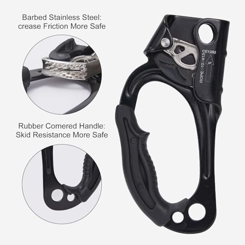 SOB Hand Ascender, Rock Climbing Tree Arborist Rappelling Gear Equipment Rope Clamp for 10~13MM Rope
